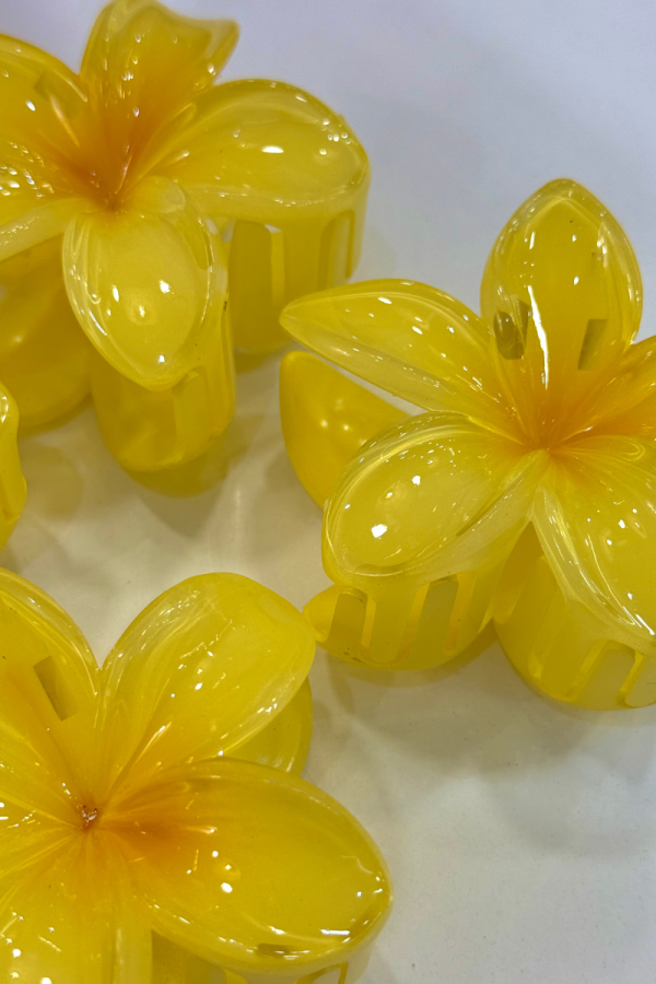 Hawaiian Flower Hair Clip Yellow