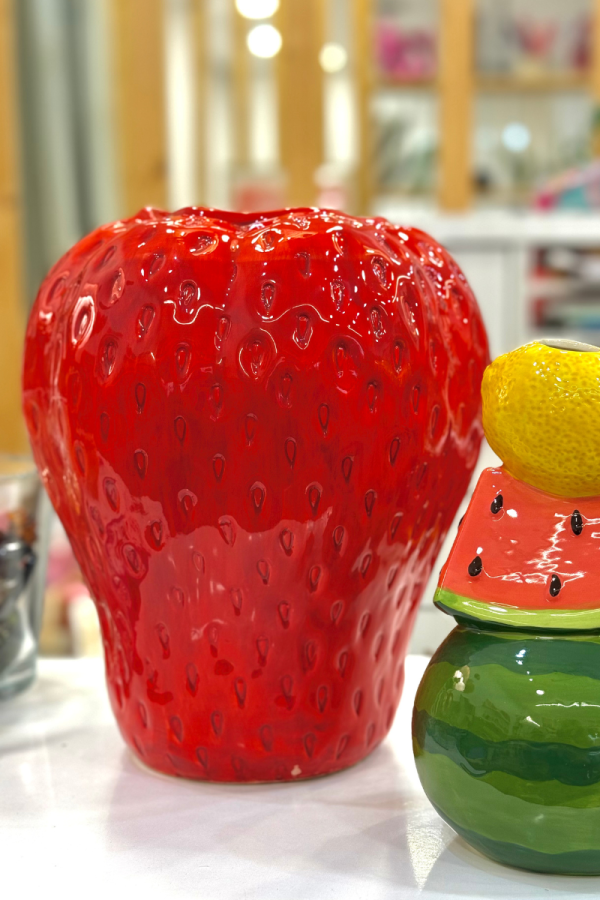 Ceramic Vase Strawberry Red Large