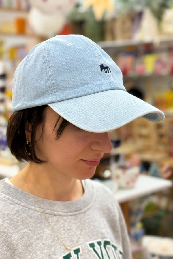 Denim Hat with Embroidery