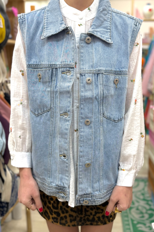 Denim Sleeveless Jacket