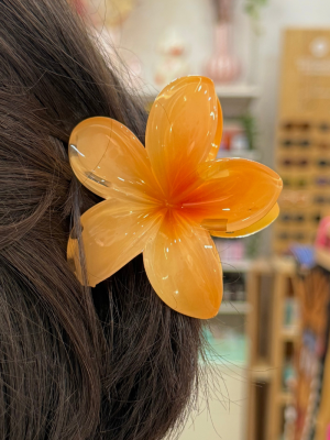 Hawaiian Flower Hair Clip Orange