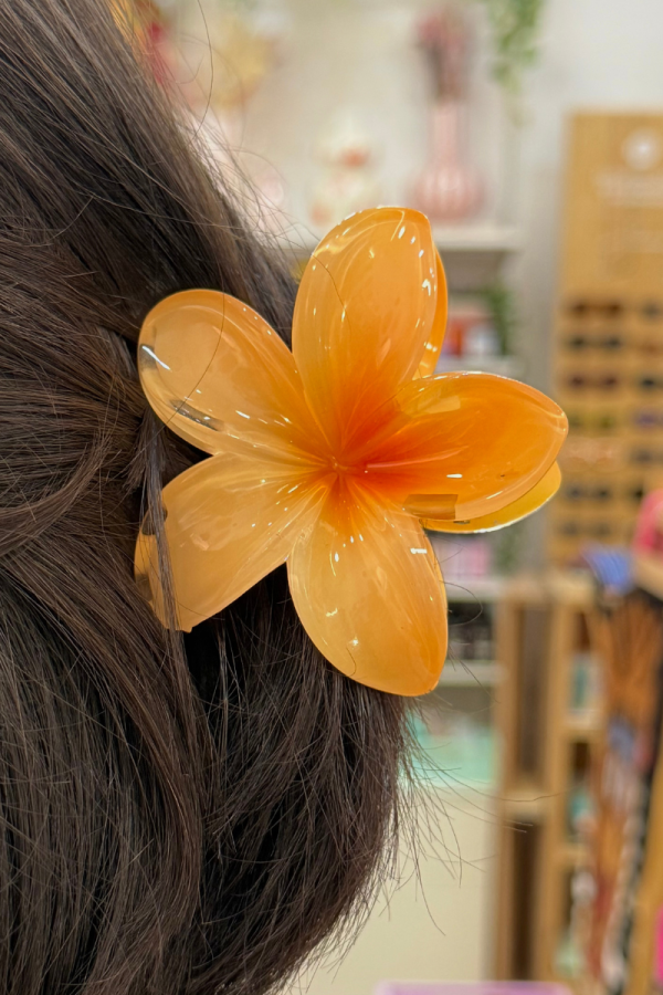 Hawaiian Flower Hair Clip Orange