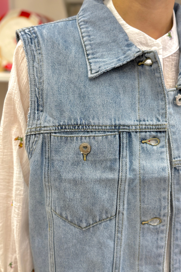 Denim Sleeveless Jacket