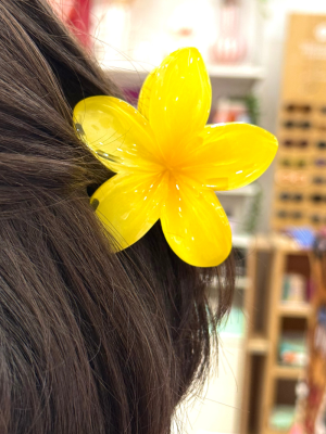 Hawaiian Flower Hair Clip Yellow