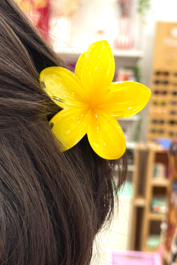 Hawaiian Flower Hair Clip Yellow