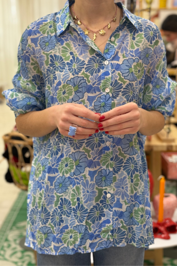 Floral Blue Shirt