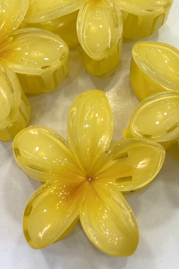 Hawaiian Flower Hair Clip Yellow