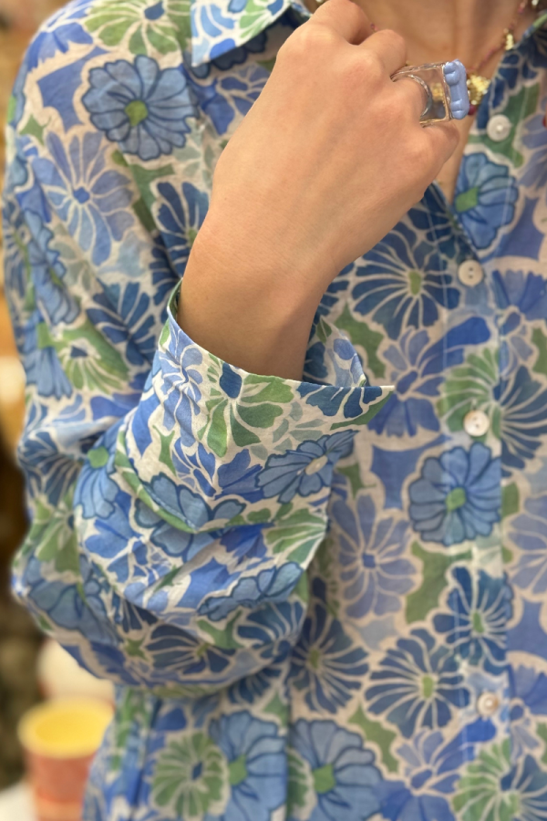 Floral Blue Shirt