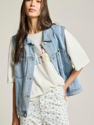 Denim Sleeveless Jacket