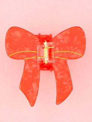 Hair Claw Bow Red