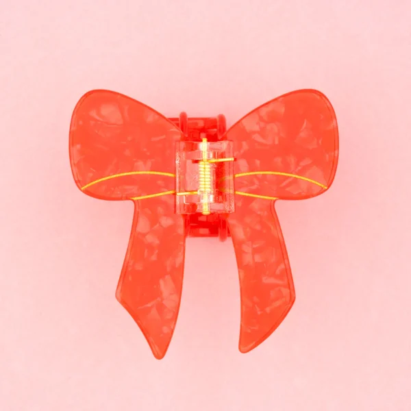 Hair Claw Bow Red