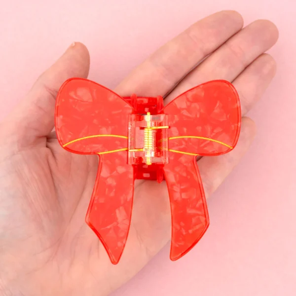 Hair Claw Bow Red