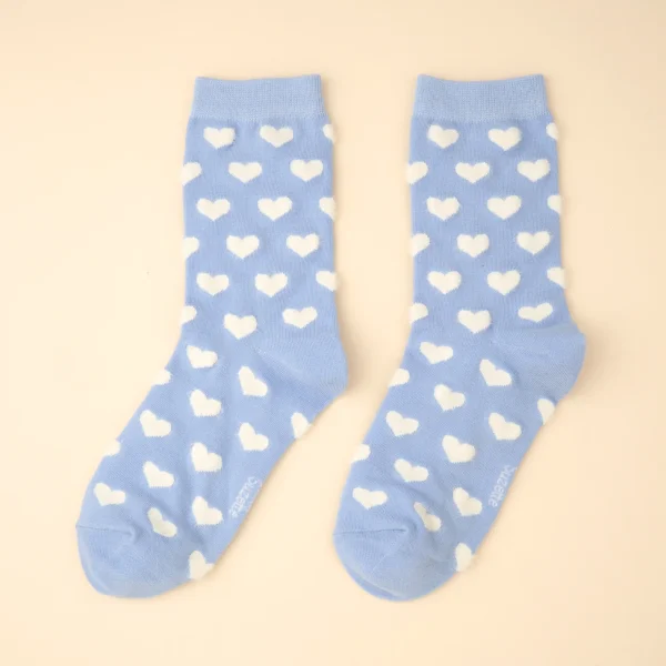 White Heart Socks