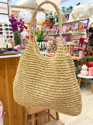 Bamboo Shoulder Bag Beige