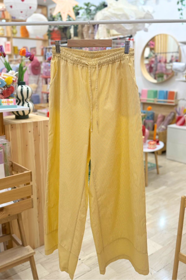 Stripped Oversized Pant Yellow