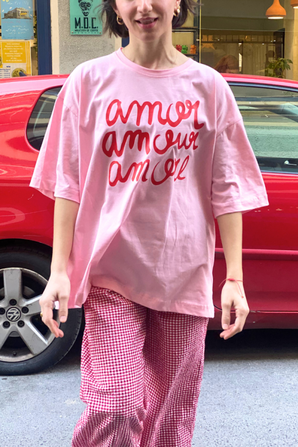 Oversized T-Shirt Amore Pink