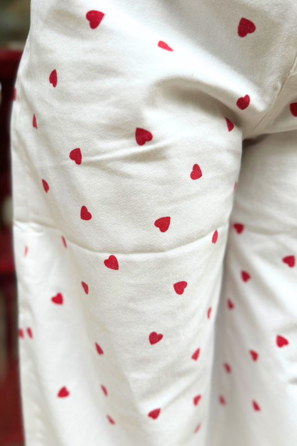 Jean Pant with Hearts White