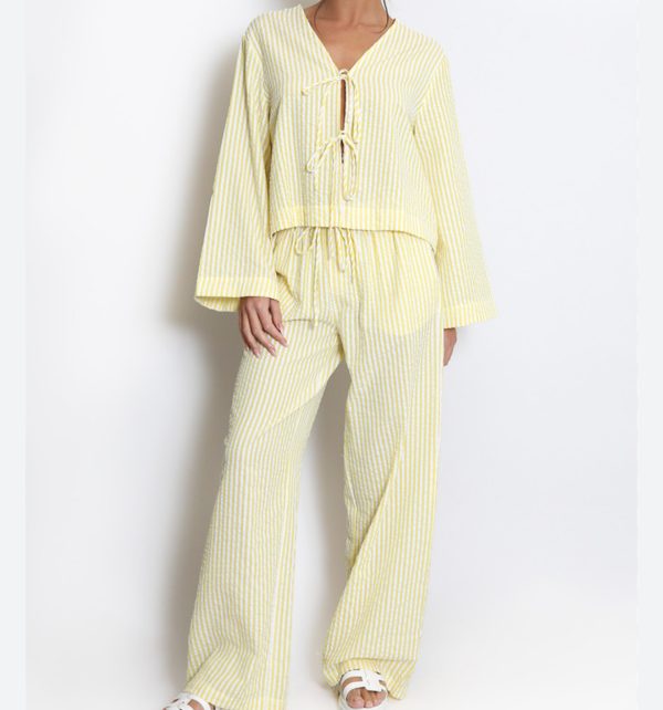 Pleated Pants Yellow