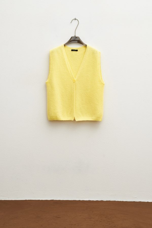 Cardigan Vest Yellow