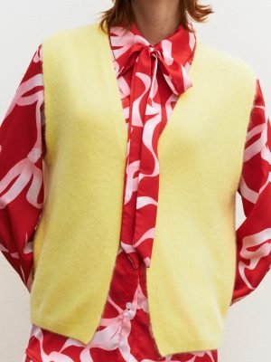 Cardigan Vest Yellow