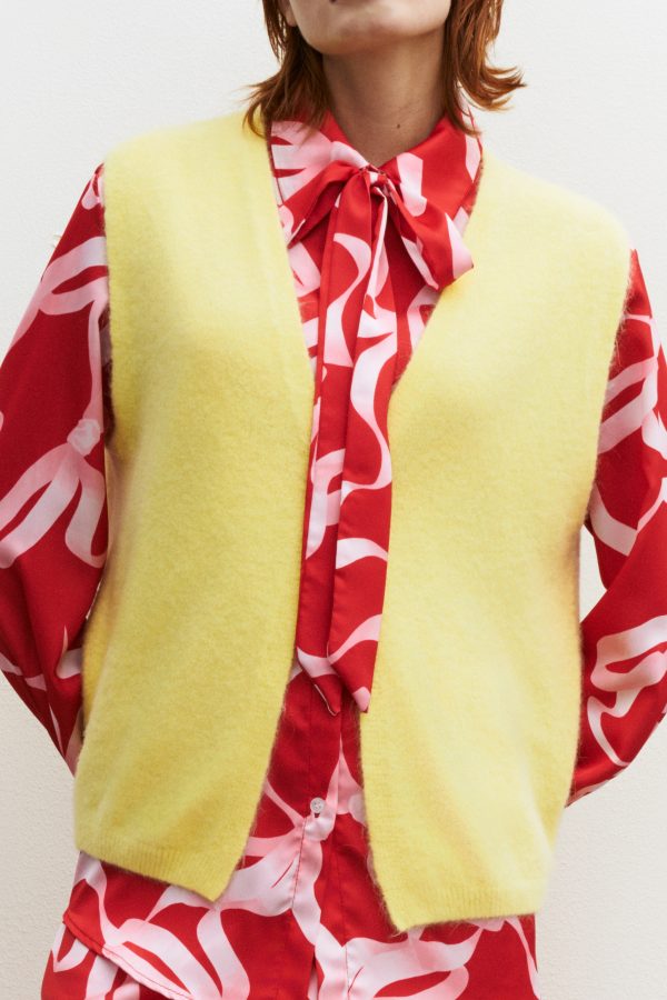 Cardigan Vest Yellow