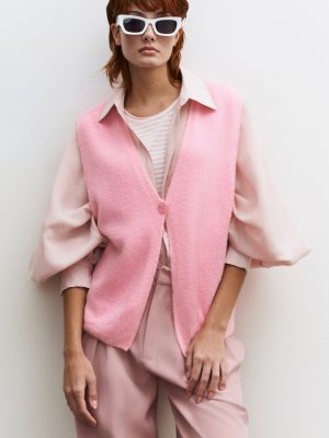 Cardigan Vest Pink