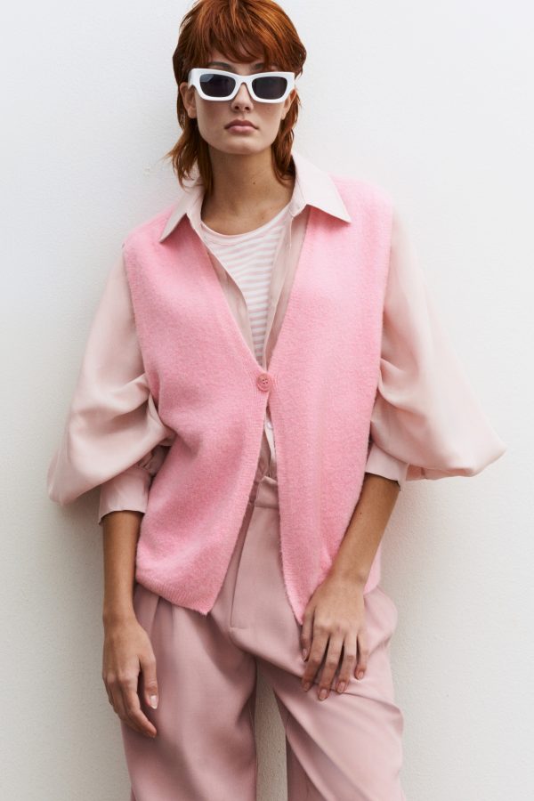 Cardigan Vest Pink